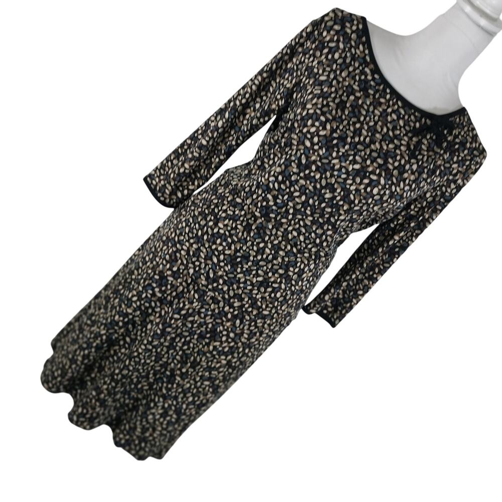 SHERI MARTIN! BLACK, TAN, BROWN, CREAM & BLUE 2 PC SKIRT, 3/4 SLEEVE TOP SET! M